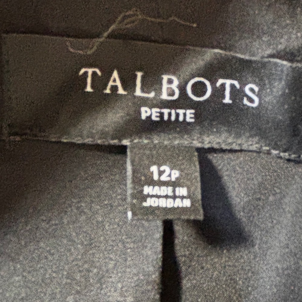 Talbots Petite Black Ivory Military Crest Button Blazer Jacket 12P - Picture 8 of 16